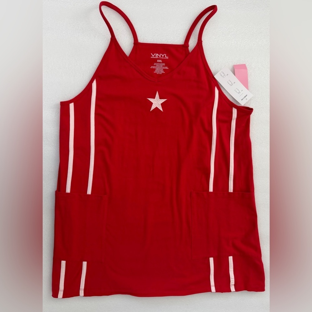 Vinyl Threads Red Star Mini Dress NWT Racerback USA Holiday Summer 4th of July - Picture 11 of 11
